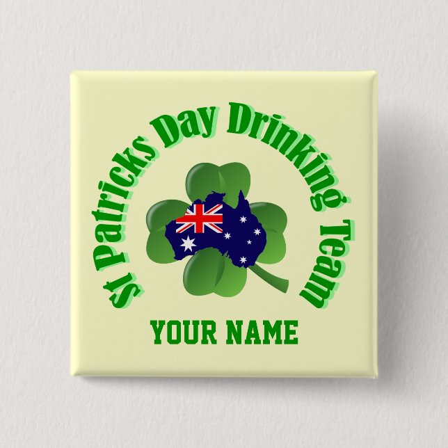 Anpassad irländsk australisk St patrick's day Knapp (Framsida)