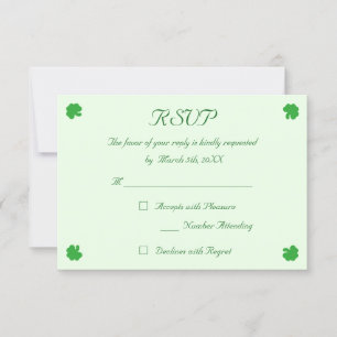 Anpassad irländsk grön Shamrock-klöver bröllops-RS OSA Kort