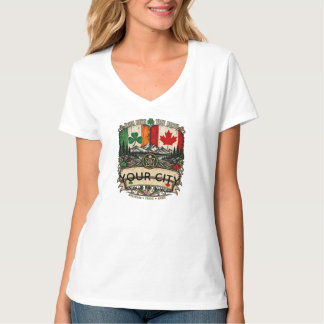 Anpassad irländsk kanadensisk flagga Stad Provins T Shirt