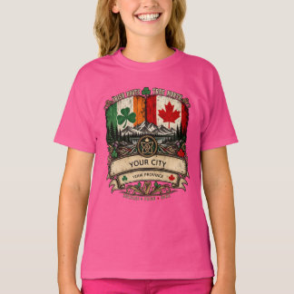 Anpassad irländsk kanadensisk flagga Stad Provins T Shirt