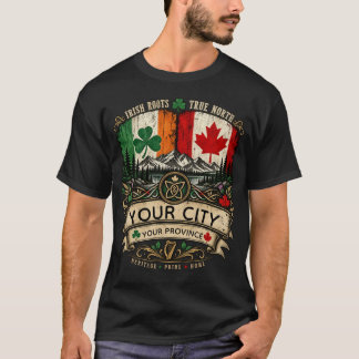 Anpassad irländsk kanadensisk flagga stad provins t shirt