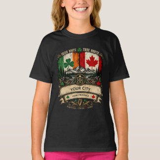 Anpassad irländsk kanadensisk flagga Stad Provins T Shirt
