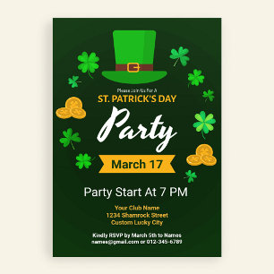 Anpassad irländsk St. Patrick's Day-fest Inbjudningar