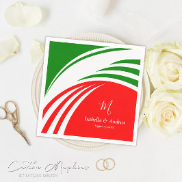 Anpassad italiensk flagga med monogram pappersservett