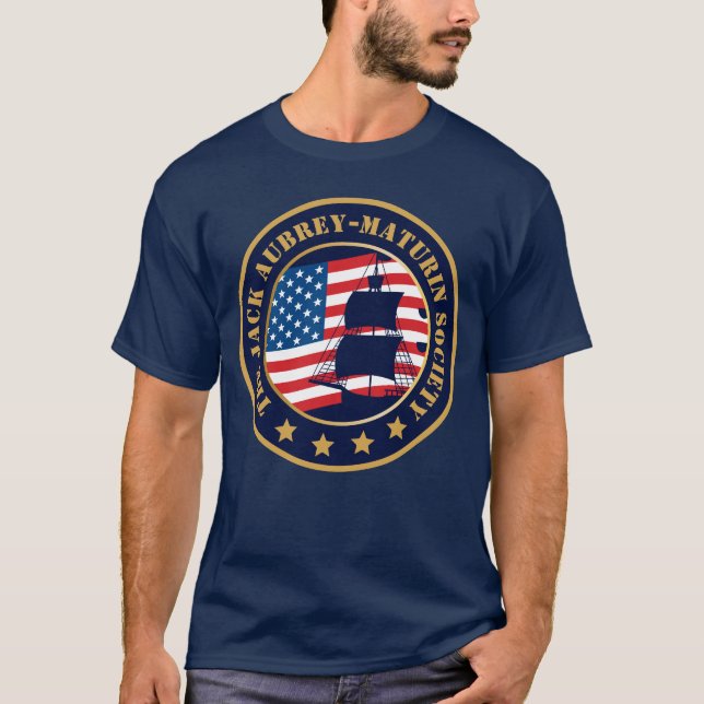 Anpassad Jack Aubrey-Maturin Naval History T Shirt (Framsida)