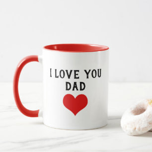Anpassad Jag älskar dig pappa text söt röd hjärta Mugg