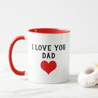 Anpassad Jag älskar dig pappa text söt röd hjärta Mugg