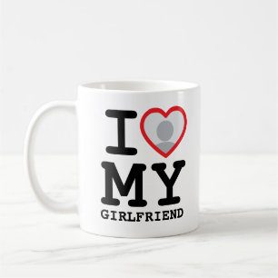 Anpassad Jag älskar min flickvän foto text Kaffemugg