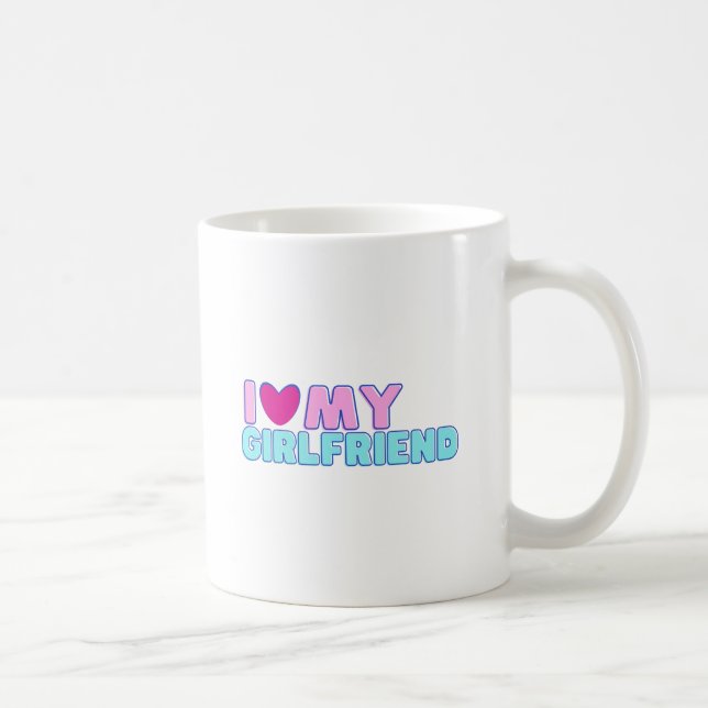anpassad jag älskar min flickvän kaffemugg (Höger)