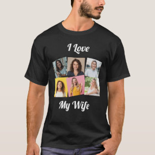 Anpassad "Jag älskar min fru" fotokollage T Shirt