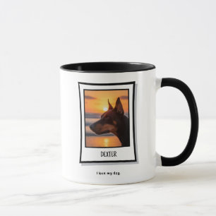 Anpassad Jag älskar min hund. Foto & Namn Mugg