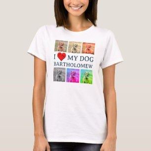 Anpassad JAG ÄLSKAR MIN HUND Pop Art Husdjursälska T Shirt