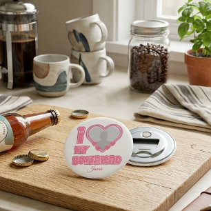 Anpassad Jag älskar min pojkvän – Lägg till foto & Flasköppnare