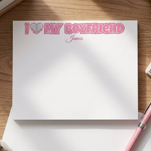 Anpassad Jag älskar min pojkvän – Lägg till foto o Post-it Block