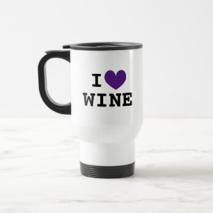 Anpassad Jag älskar vin resemugg med lila ikon