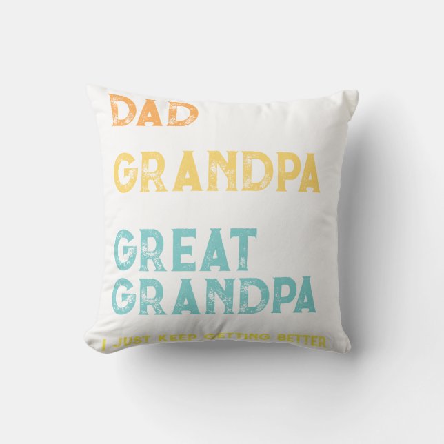 Anpassad Jag Blir Bättre Presang till Pappa Farfar Kudde (Framsida)