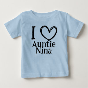 Anpassad "Jag ❤️ Min (Namn)" Bebis/Pyssel-T-shirt T Shirt