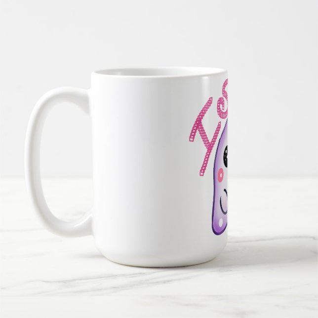 Anpassad "Jag skriker" spökdesign med iskon konst Kaffemugg (Vänster)