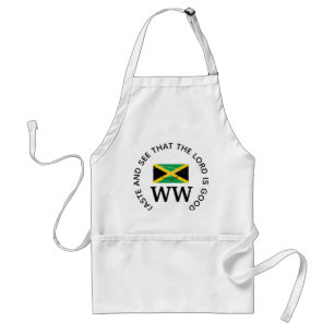 Anpassad JAMAICA Flagga MONOGRAM-skript Förkläde