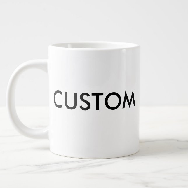 Anpassad jätte-mugg tom mall, Jumbo XL 20oz Mugg (Vänster)