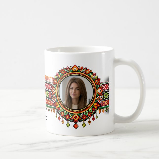 Anpassad Jerusalem Palestinsk Broderi Keramisk Mu Kaffemugg (Höger)
