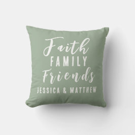 Anpassad jordton Sage Faith Family Friends Par Kudde