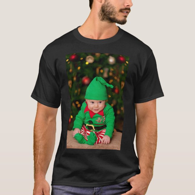 Anpassad jul med foto och text t shirt (Framsida)