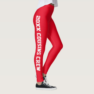 Anpassad jul Röda Vita Familjeåterträff Kul Leggings