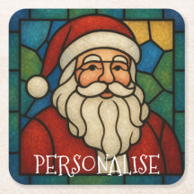 Anpassad jul Santa Art Deco Glasmosaik