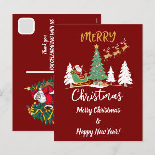 Anpassad jul Santa Claus dunkar basket Helg Vykort