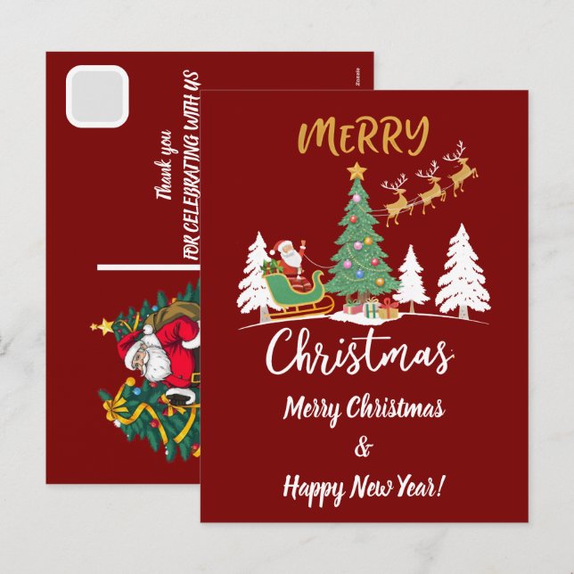 Anpassad jul Santa Claus dunkar basket Helg Vykort (Fram/baksida)