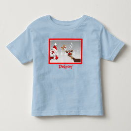 Anpassad jul Santa & Ren T Shirt