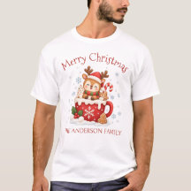 Anpassad jul-T-shirt för män med familjenamn - Hjo