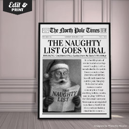 Anpassad jul tidning dekoration, rolig jul poster
