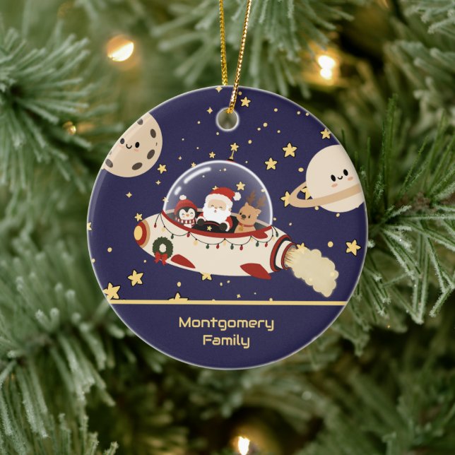Anpassad Jul Tomte Rymdskepp Jul  Julgransprydnad Keramik (Träd)