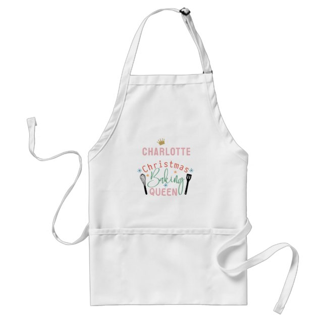 Anpassad Julbaking Queen Vuxen Apron Förkläde (Framsidan)