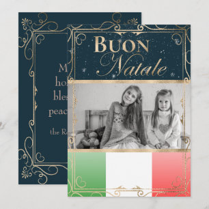 Anpassad julbild God Jul italienska flagg jul Julkort