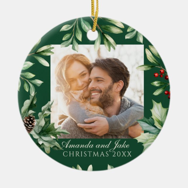 Anpassad julbild  julgransprydnad keramik (Framsidan)