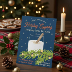 Anpassad julfirande Eggnog-partynodning Inbjudningar