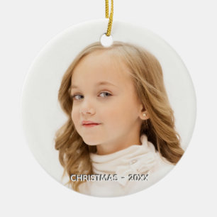 Anpassad julfoto julgransprydnad keramik