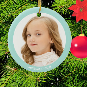 Anpassad julfoto julgransprydnad keramik