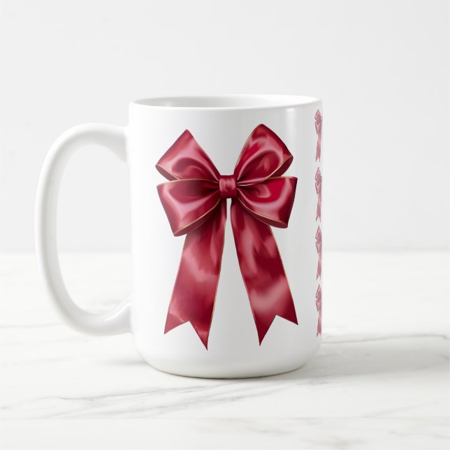 Anpassad julfotokopp med röd slinga kaffemugg (Vänster)