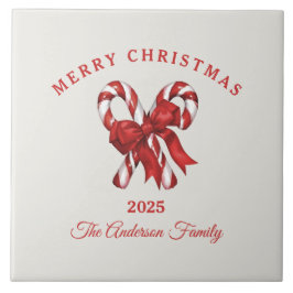 Anpassad julgodisstav med rosett kakelplatta
