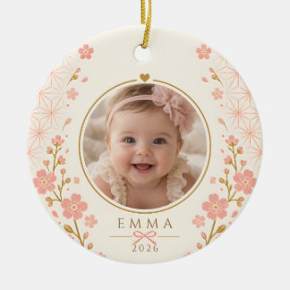 Anpassad julgranskrydda för babys första jul julgransprydnad keramik