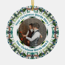 Anpassad julgrön brun familjefoto present