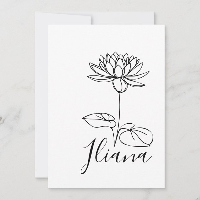Anpassad juli Näckros Födelsedags Blomma Present f Inbjudningar (Framsida)