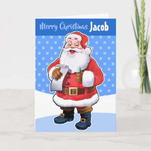 Anpassad julkort "God Jul ditt namn" Kort