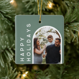Anpassad julpresent | Familjefoto Julgransprydnad Keramik