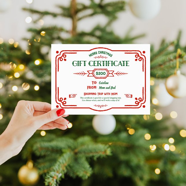Anpassad julpresentcertifikat julkort (Skapare uppladdad)