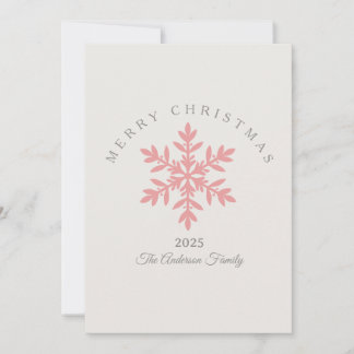 Anpassad julrosa snöflinga stilfull julkort